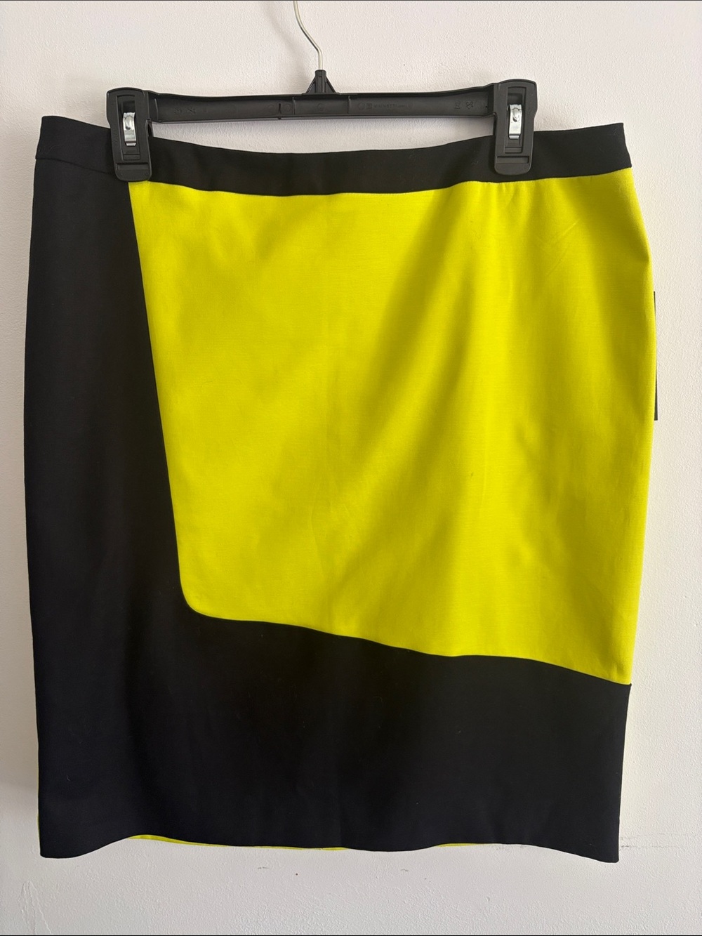 Worthington Colorblock Black and Yellow Pencil Skirt Womens
